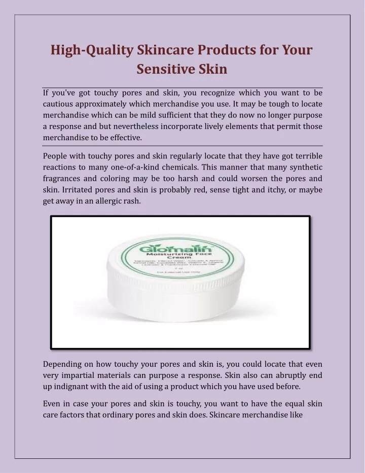 PPT - High-Quality Skincare Products for Your Sensitive Skin PowerPoint Presentation - ID:10358573