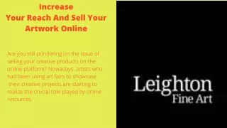 Increase Your Reach And Sell Your Artwork Online