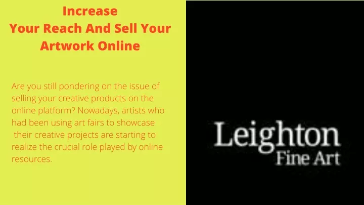 increase your reach and sell your artwork online