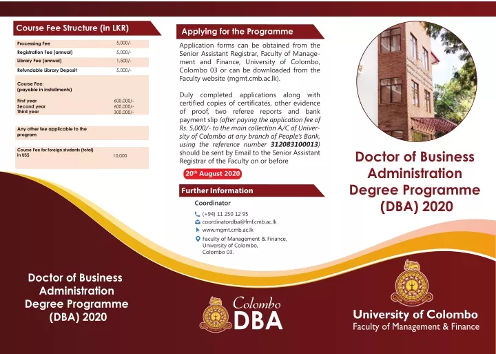 course fee structure in lkr