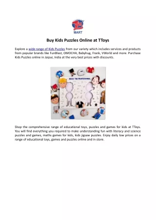 Buy Kids Puzzles Online at TToys