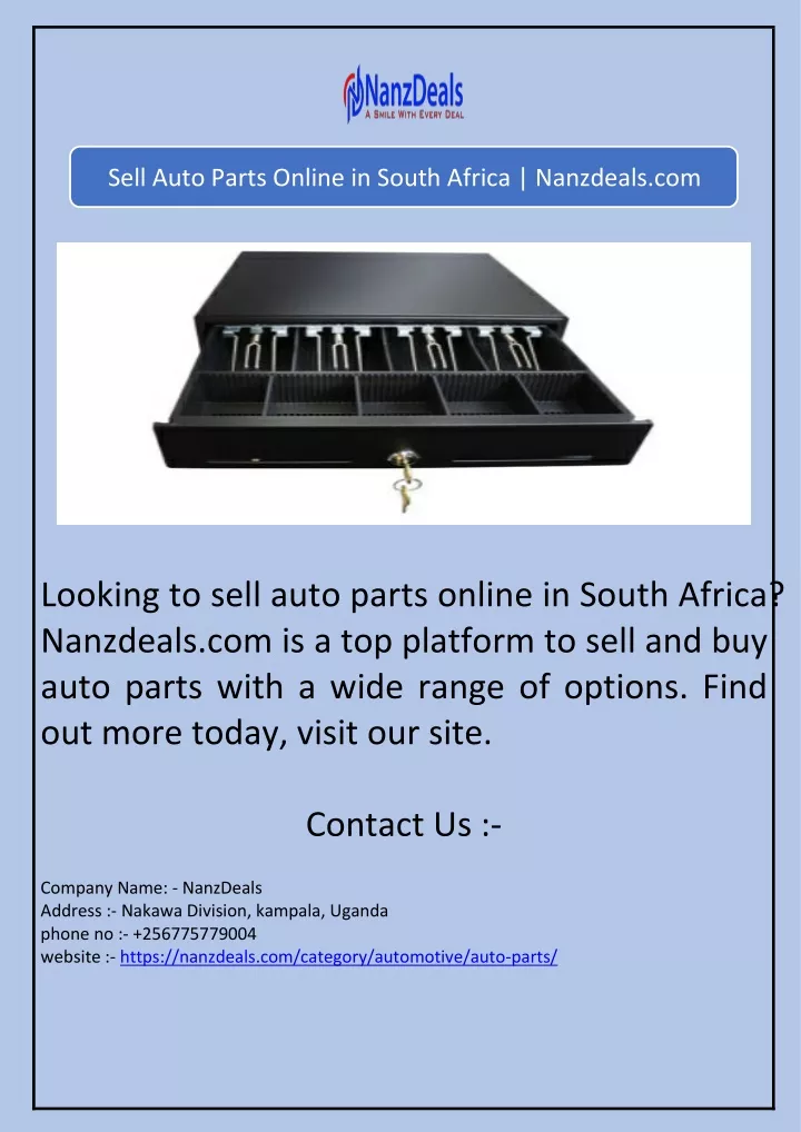 sell auto parts online in south africa nanzdeals