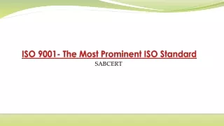 iso 9001 the most prominent iso standard