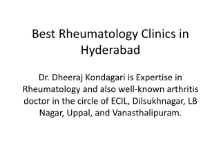 Best Rheumatology Clinics in Hyderabad