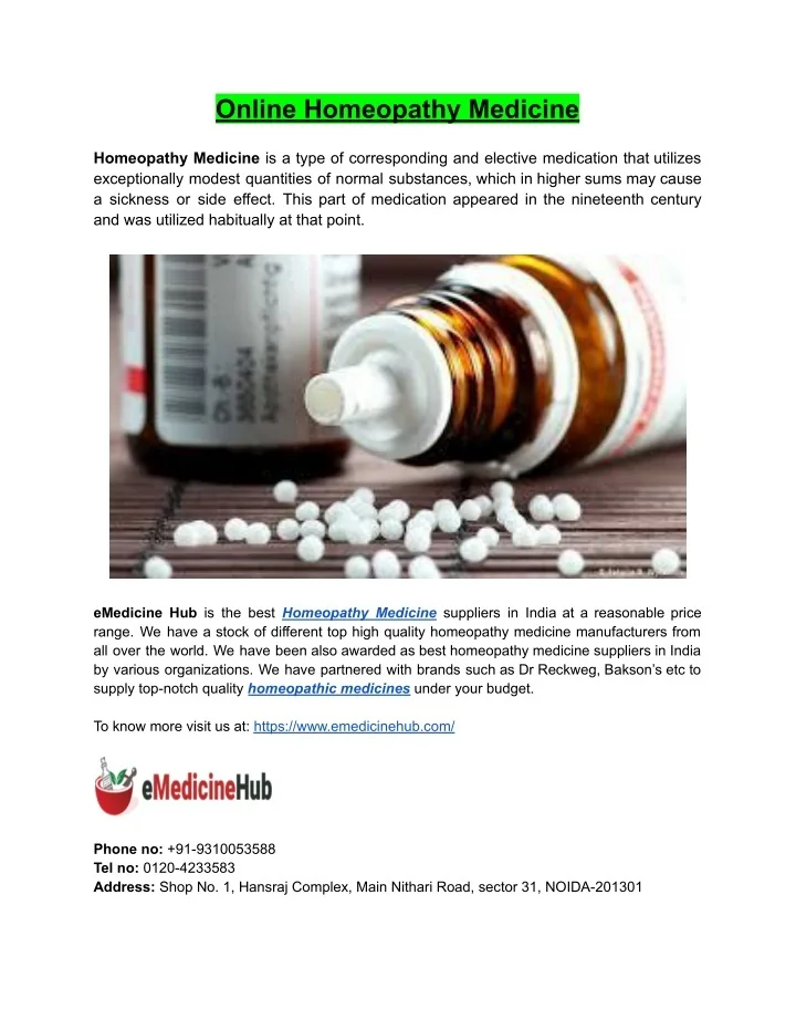 PPT - Online Homeopathy Medicine PowerPoint Presentation, free download ...