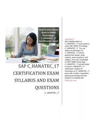 abstract get complete detail on c hanatec 17 exam