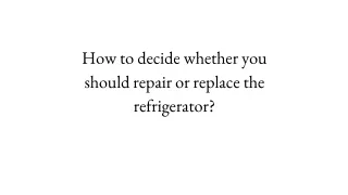 how to decide whether you should repair