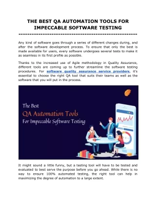 the best qa automation tools for impeccable