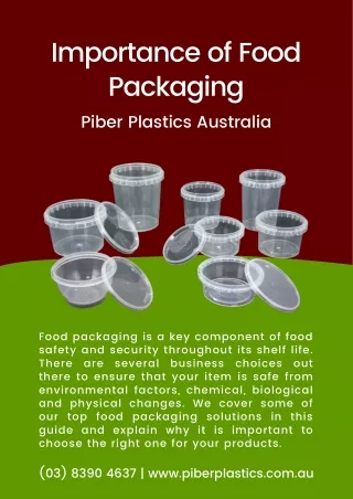 Importance of Food Packaging