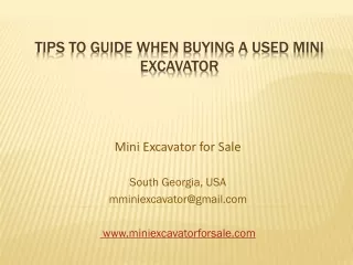 Tips to guide when buying a used mini excavators