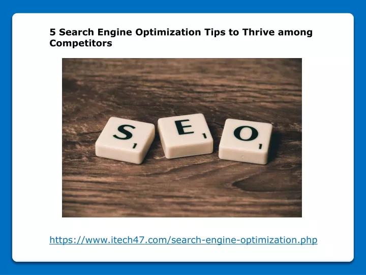 5 search engine optimization tips to thrive among