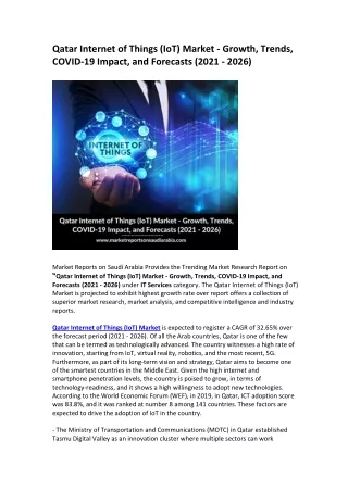 qatar internet of things iot market growth trends