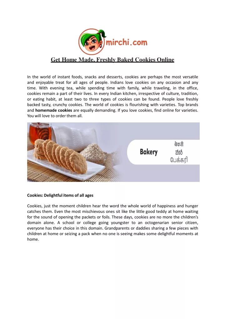 get home made freshly baked cookies online