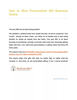 how to start personalized gift business online