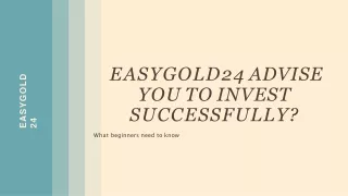 Investition für Börsenanleger - Easygold24