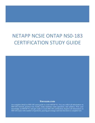 netapp ncsie ontap ns0 183 certification study