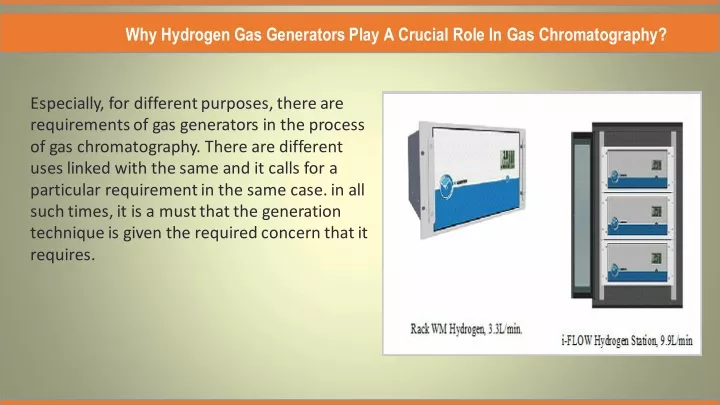 why hydrogen gas generators play a crucial role
