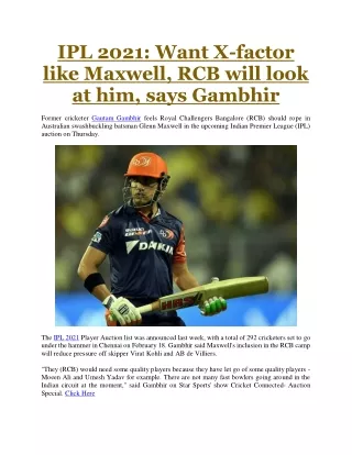 ipl 2021 want x factor like maxwell rcb will look