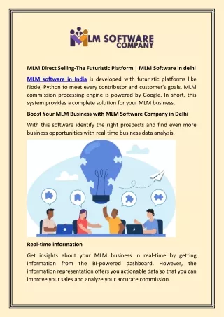 MLM Direct Selling-The Futuristic Platform