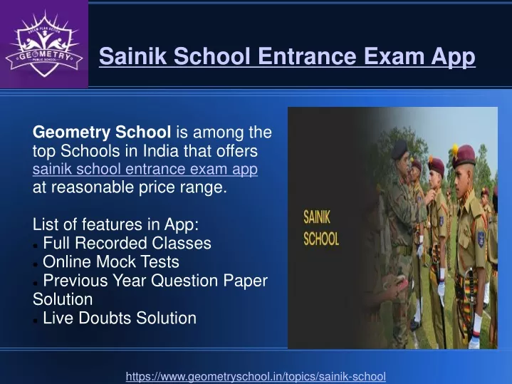 sainik school entrance exam app