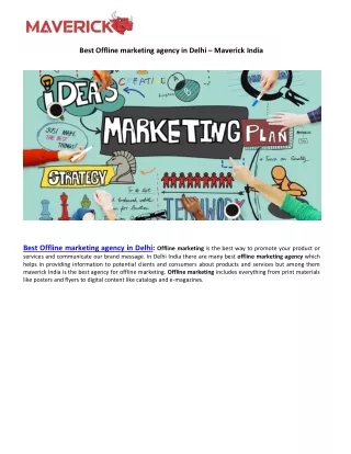 Best Offline marketing agency in Delhi – Maverick India