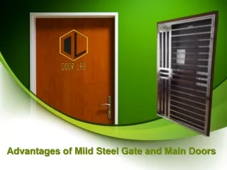 advantages of mild steel gate and main doors