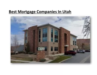 Best Mortgage Companies In Utah