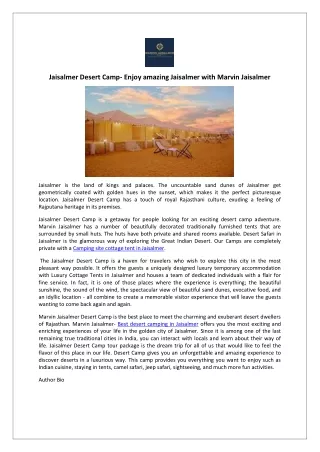 jaisalmer desert camp enjoy amazing jaisalmer