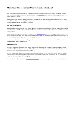 when should i hire an electrician and what