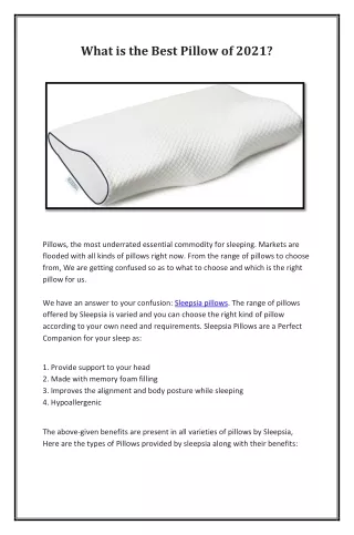 what is the best pillow of 2021