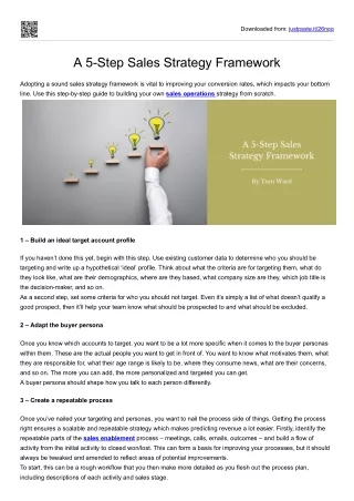 A 5-Step Sales Strategy Framework