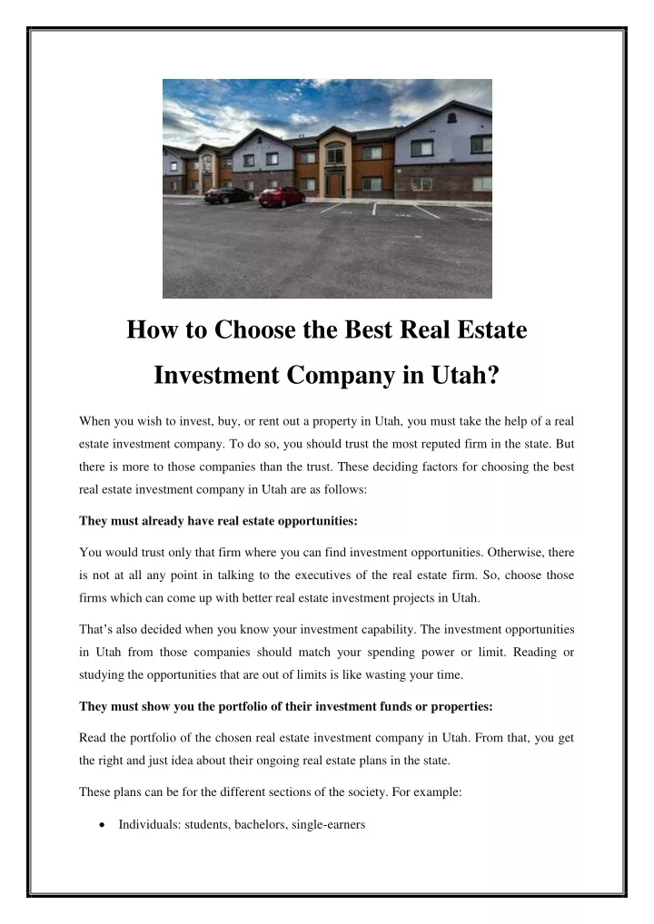 how to choose the best real estate