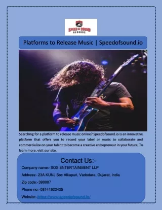 Platforms to Release Music | Speedofsound.io