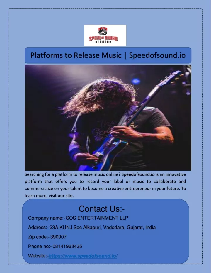 platforms to release music speedofsound io