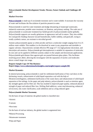 polyacrylamide market development trends threats