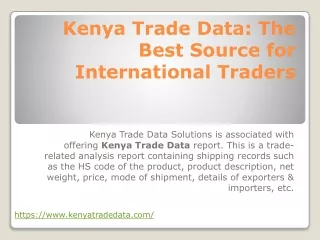 kenya trade data the best source for international traders