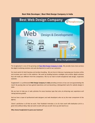 Best Web Developer | Best Web Design Company in India