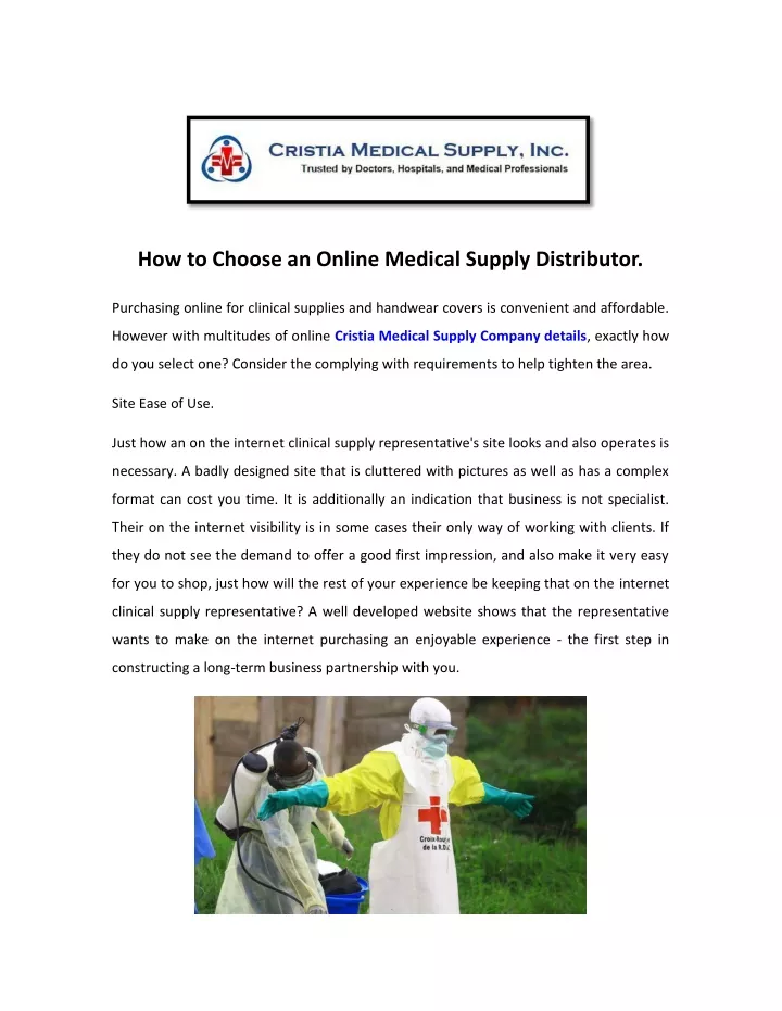 how to choose an online medical supply distributor