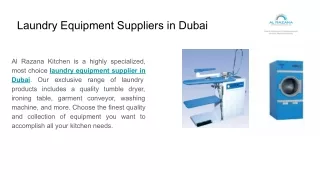 Laundry Equipment Suppliers in Dubai