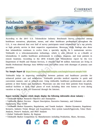 Telehealth Market Analysis And Growth