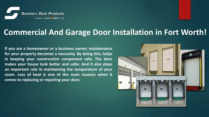 commercial and garage door installation in fort
