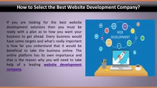 how to select the best website development company