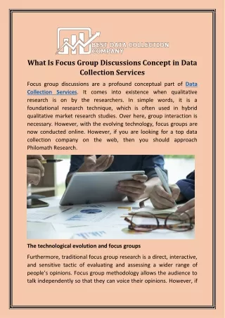 What Is Focus Group Discussions Concept in Data Collection Services