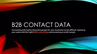 B2B Contact Data | B2B Contact Database 2020 | Marketing List