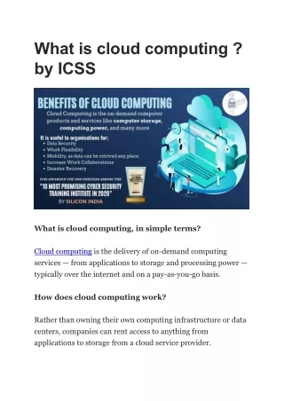 what is cloud computing by icss