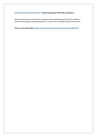 advanced node web development web development