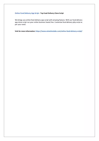 online food delivery app script top food delivery