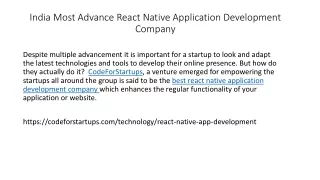 india most advance react native application development company