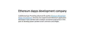 ethereum dapps development company