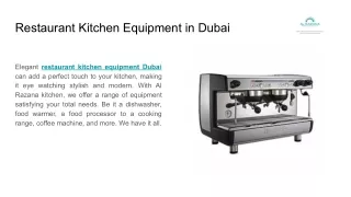 Restaurant Kitchen Equipment in Dubai